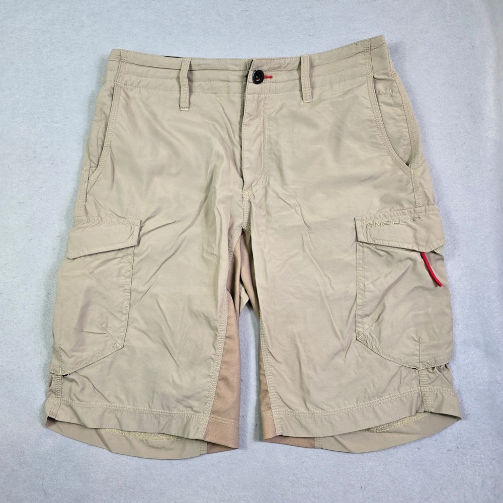 O'Neill TRVLR Cargo Shorts Mens 30 Khaki Tan Nylon Ripstop‎ Hybrid Boardshorts